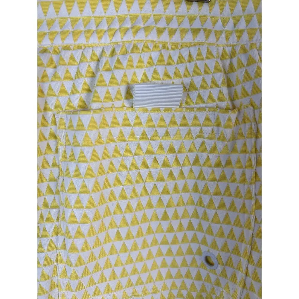 Casa Del Mar Mens Swim Trunks Shorts Yellow White Geometric Shorts Sz XL